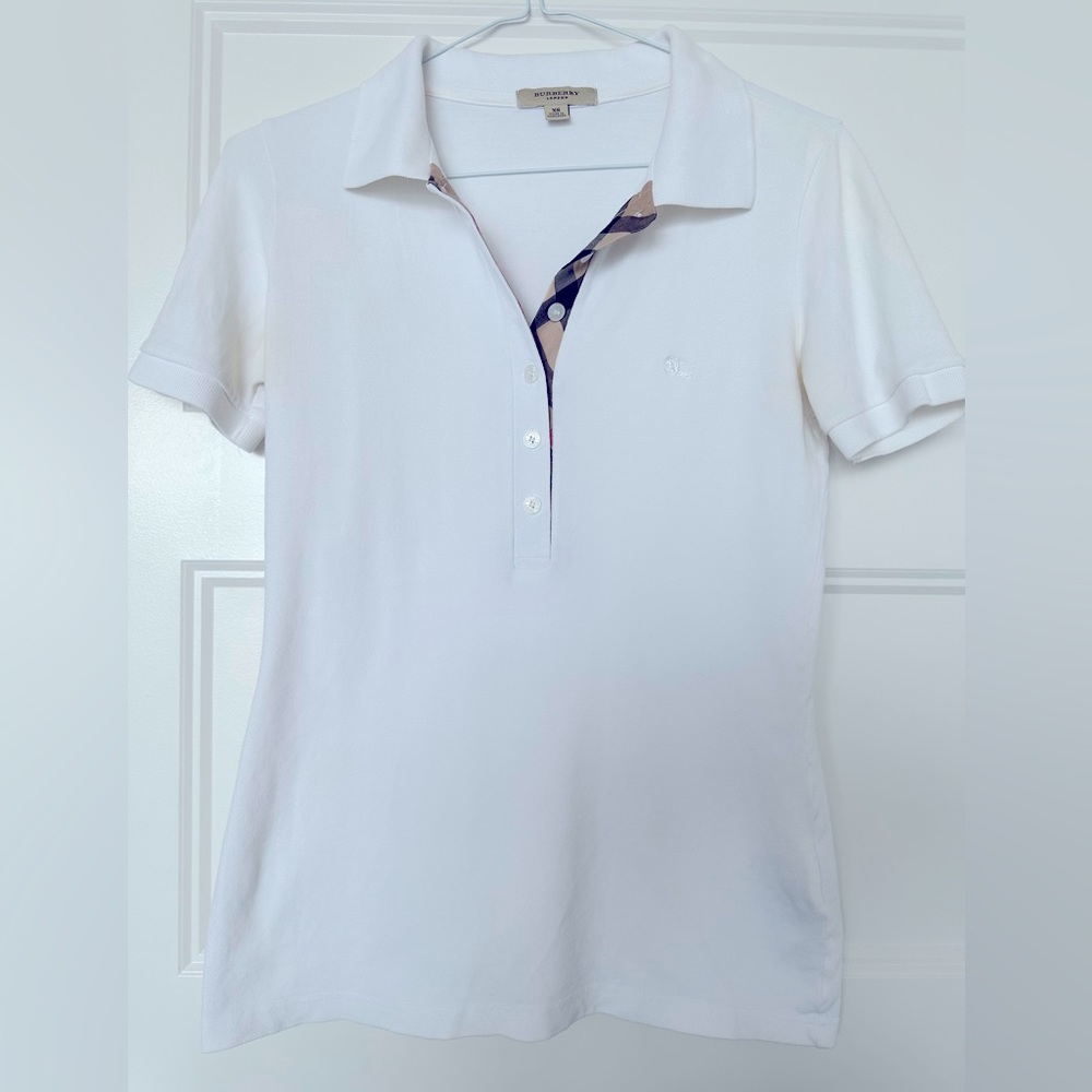 Burberry polo monogram t-shirt with logo on it white and white